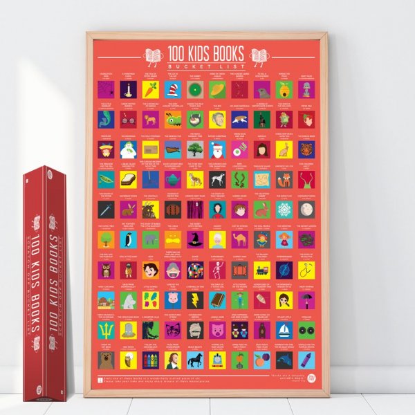 Gift Republic - Stírací plakát - 100 nejlepších dětských knih - Bucket list