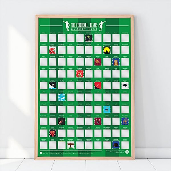 Gift Republic - Stírací plakát - 100 fotbalových týmů