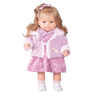 Berbesa Kristýna - Luxusní mluvící dětská panenka-holčička - 52cm, růžová