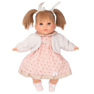 Berbesa Natálka -- Luxusní mluvící dětská panenka-holčička  40cm, růžová