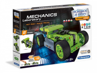 Clementoni Science and Play - Mechanická laboratoř - Natahovací auta Hot Rod