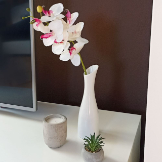 4Leaders Domácnost - Umělé květiny orchidej - bílá