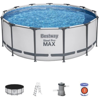 Bestway - Nadzemní bazén Steel Pro MAX 396 x 122 cm, kartušová filtrace, schůdky