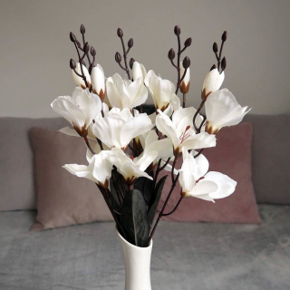 4Leaders Domácnost - Umělé květiny do vázy - bílé