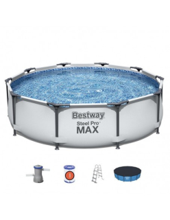 Bestway - Nadzemní bazén Steel Pro MAX 457 x 107 cm, filtrace, schůdky, plachta