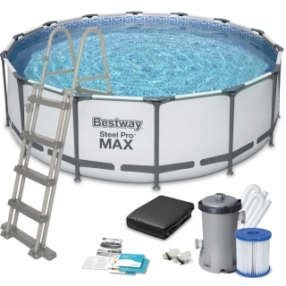 Bestway - Nadzemní bazén Steel Pro MAX 427 x 122 cm, filtrace, schůdky, plachta