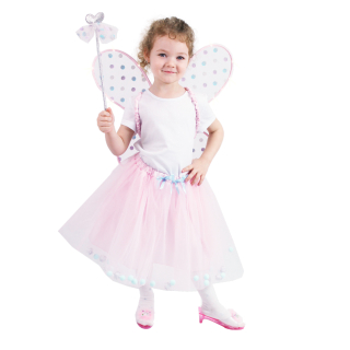 Dětský kostým tutu sukně růžová víla se svítícími křídly e-obal