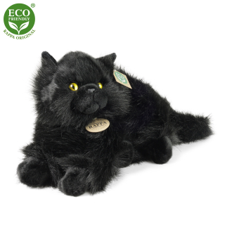 Rappa Eco-Friendly - Plyšová kočka černá ležící 30 cm